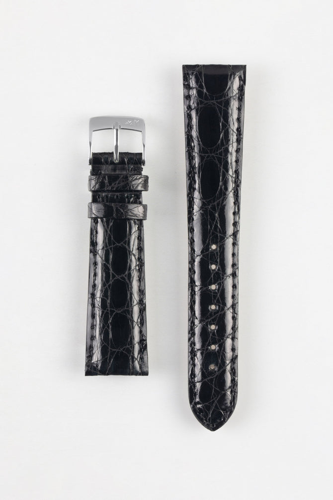Morellato AMADEUS Genuine Crocodile Leather Watch Strap in BLACK