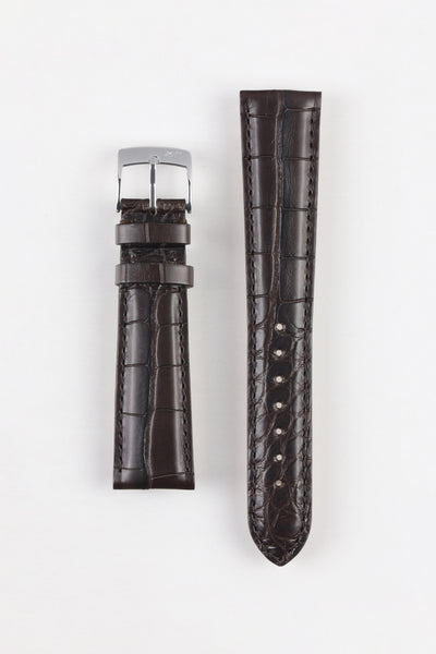 Morellato AMADEUS Genuine Alligator Watch Strap in DARK BROWN