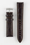Morellato BOLLE Alligator-Embossed Calfskin Leather Watch Strap in BROWN