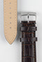 Morellato BOLLE Alligator-Embossed Calfskin Leather Watch Strap in BROWN
