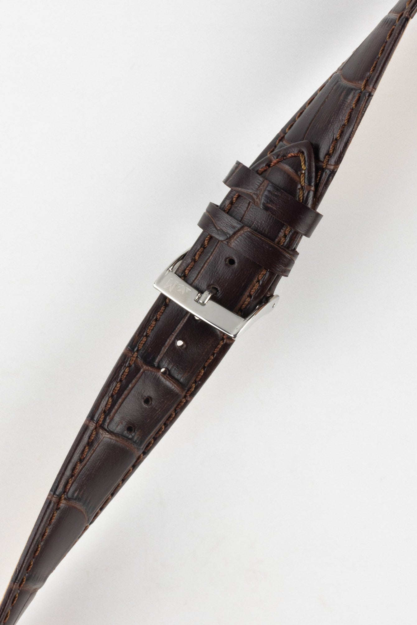 Morellato BOLLE Alligator-Embossed Calfskin Leather Watch Strap in BROWN