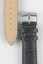 Morellato BOLLE Alligator-Embossed Calfskin Leather Watch Strap in DARK GREY