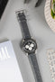 Morellato BOLLE Alligator-Embossed Calfskin Leather Watch Strap in DARK GREY