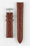 Morellato BOLLE Alligator-Embossed Calfskin Leather Watch Strap in GOLD BROWN