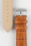 Morellato BOLLE Alligator-Embossed Calfskin Leather Watch Strap in HONEY