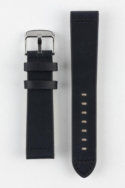 Morellato BRAMANTE Vintage Calfskin Leather Watch Strap in BLACK