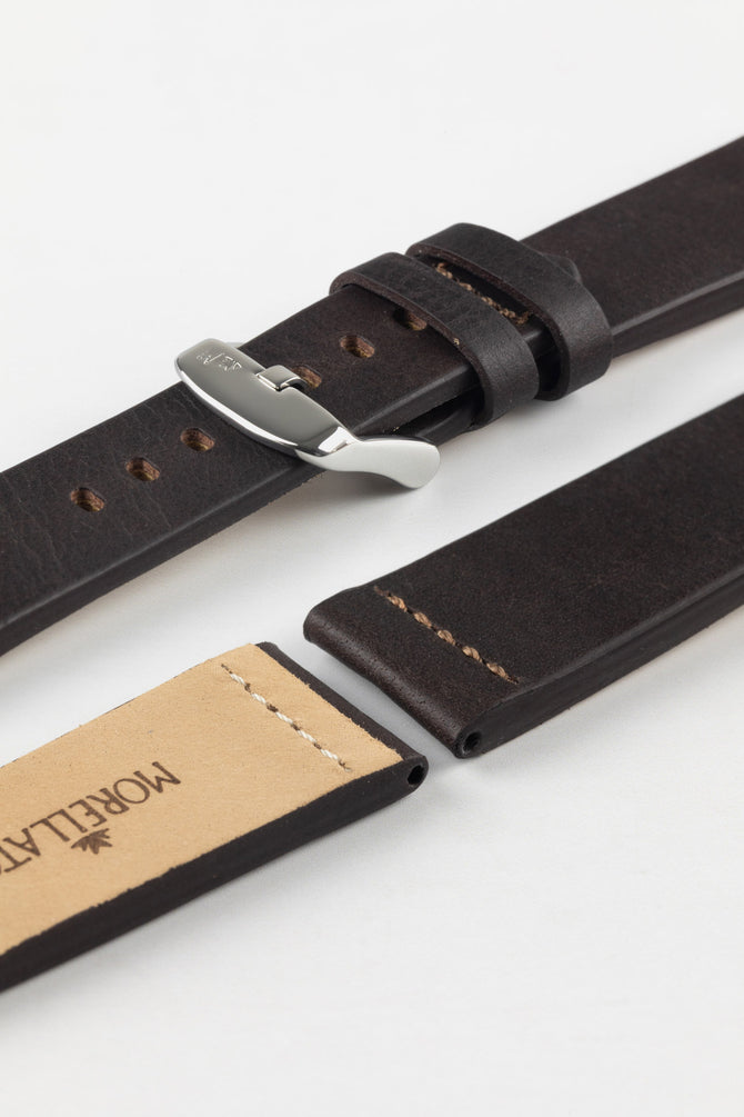 Morellato BRAMANTE Vintage Calfskin Leather Watch Strap in BROWN