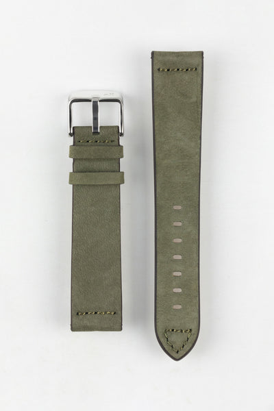 Morellato BRAMANTE Vintage Calfskin Leather Watch Strap in GREEN