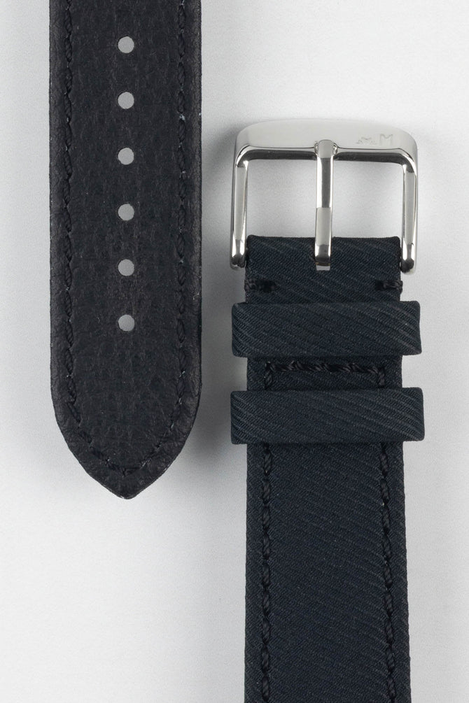 Morellato CORFÙ Recycled Gabardine Fabric Watch Strap in BLACK