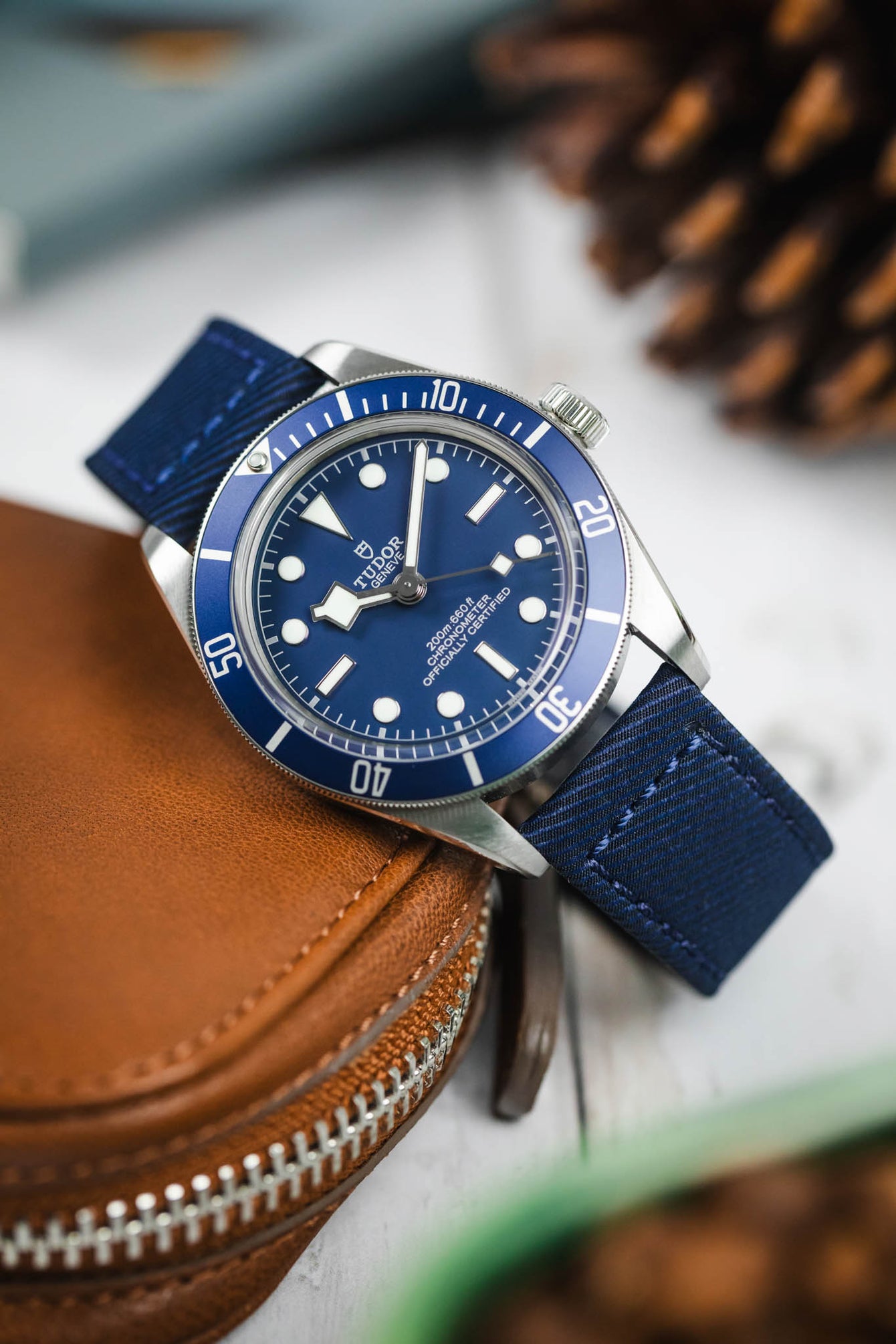 Morellato CORFÙ Recycled Gabardine Fabric Watch Strap in BLUE