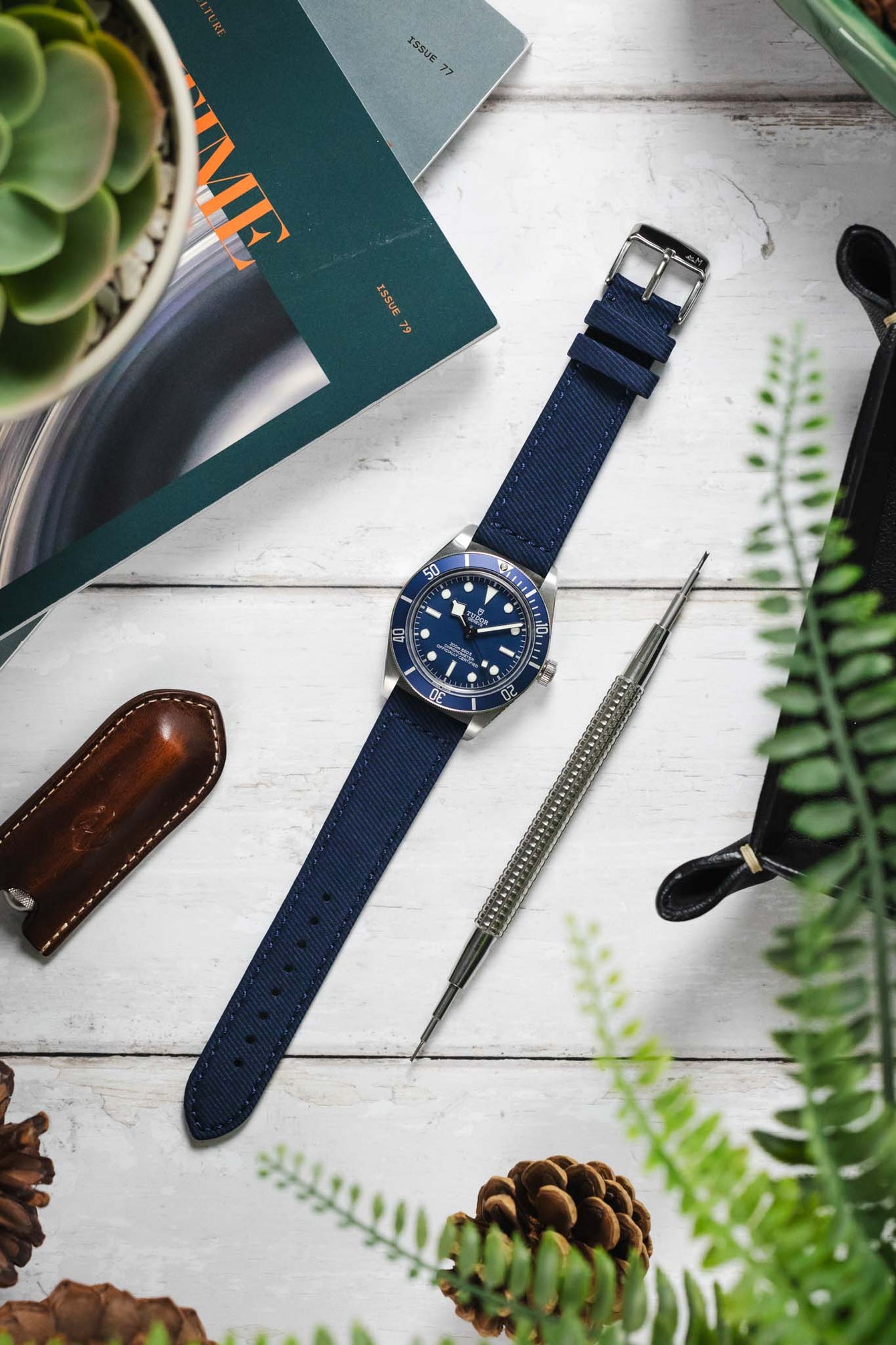Morellato CORFÙ Recycled Gabardine Fabric Watch Strap in BLUE