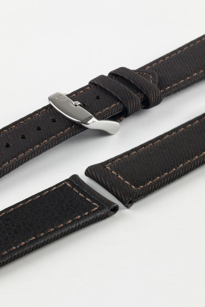Morellato CORFÙ Recycled Gabardine Fabric Watch Strap in BROWN