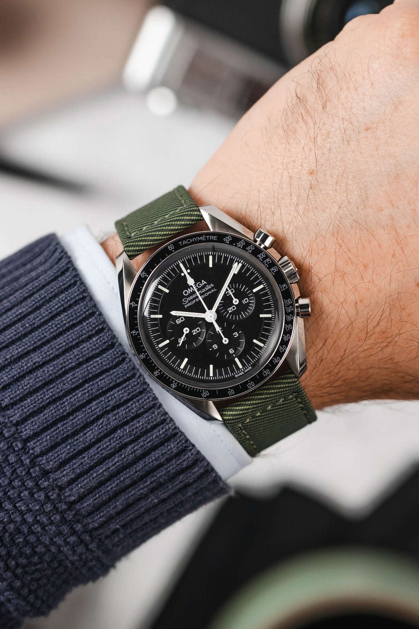 Morellato CORFÙ Recycled Gabardine Fabric Watch Strap in GREEN