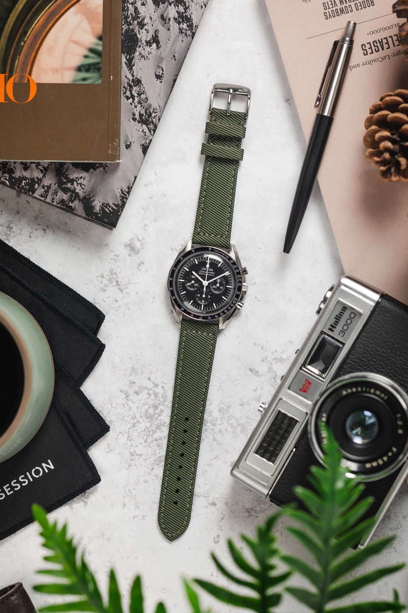 Morellato CORFÙ Recycled Gabardine Fabric Watch Strap in GREEN