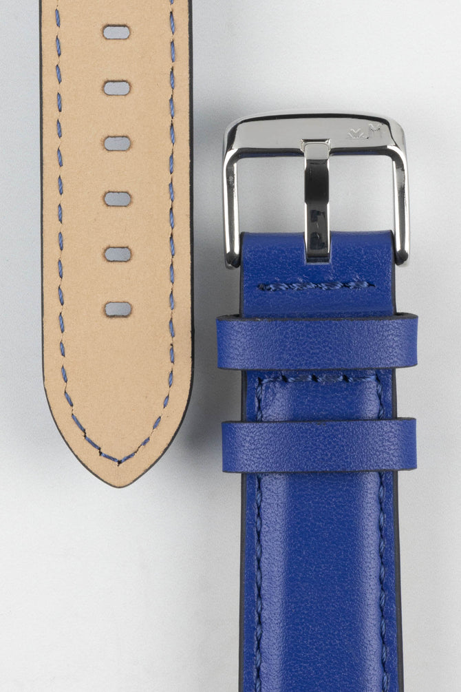 Morellato CROQUET Quick-Release Leather Watch Strap in BLUE