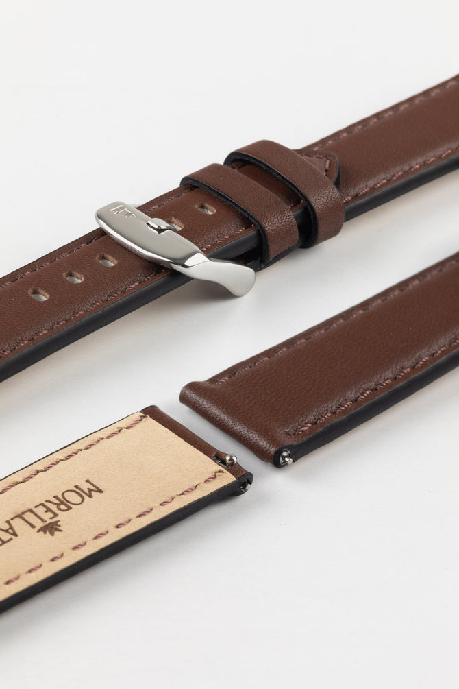 Morellato CROQUET Quick-Release Leather Watch Strap in BROWN