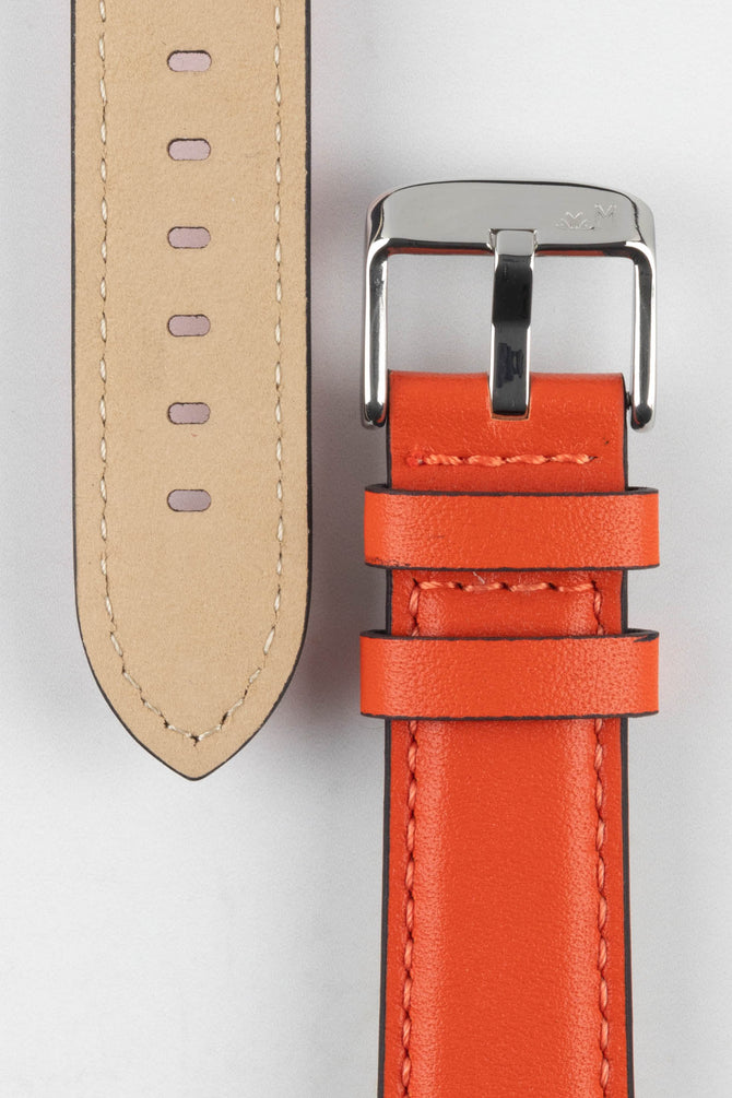 Morellato CROQUET Quick-Release Leather Watch Strap in ORANGE