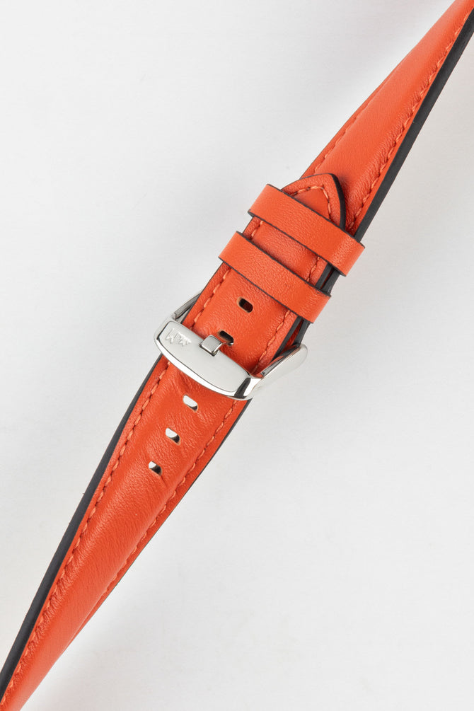 Morellato CROQUET Quick-Release Leather Watch Strap in ORANGE