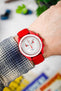 Morellato CROQUET Quick-Release Leather Watch Strap in RED