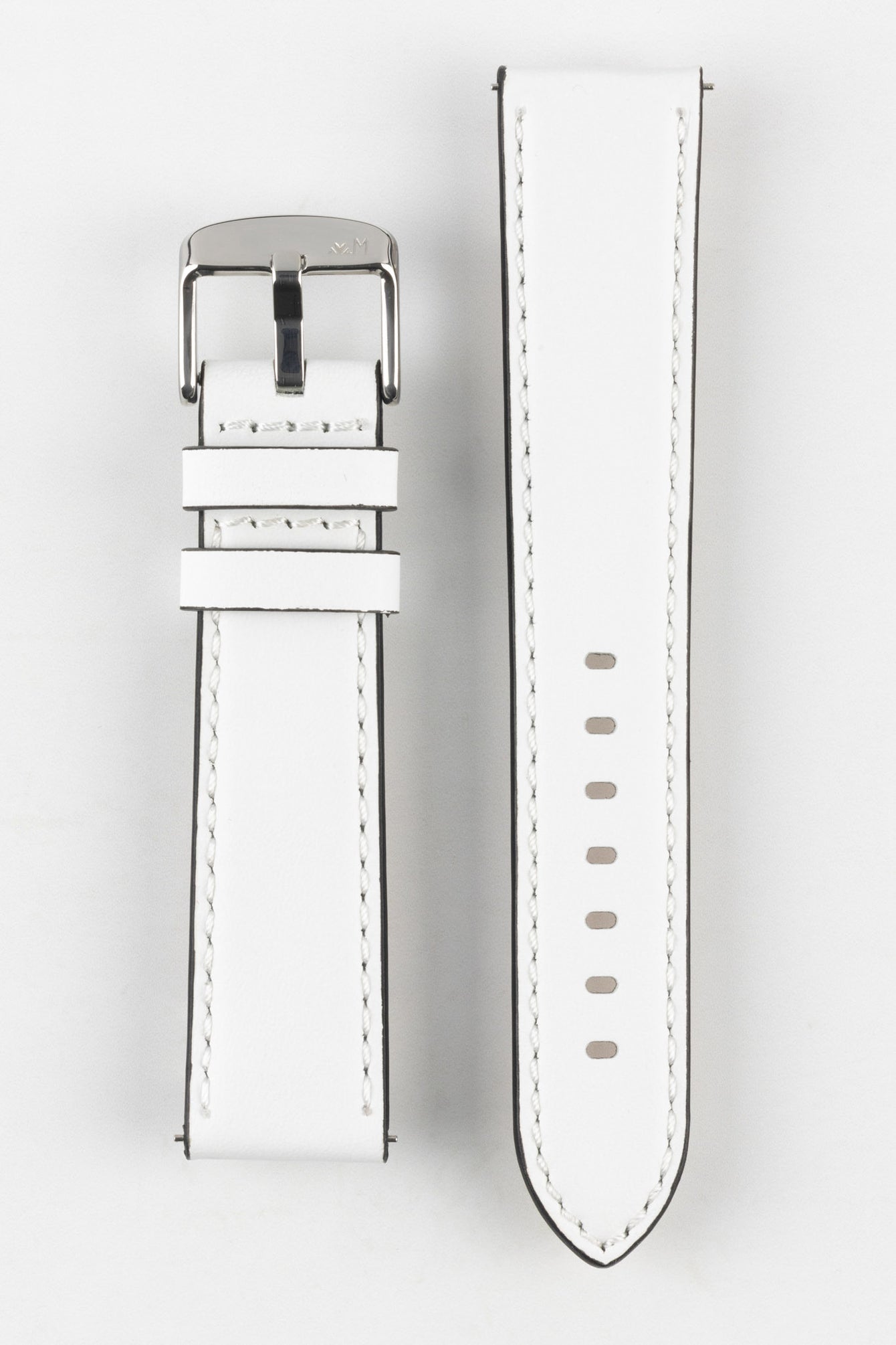 Morellato CROQUET Quick-Release Leather Watch Strap in WHITE