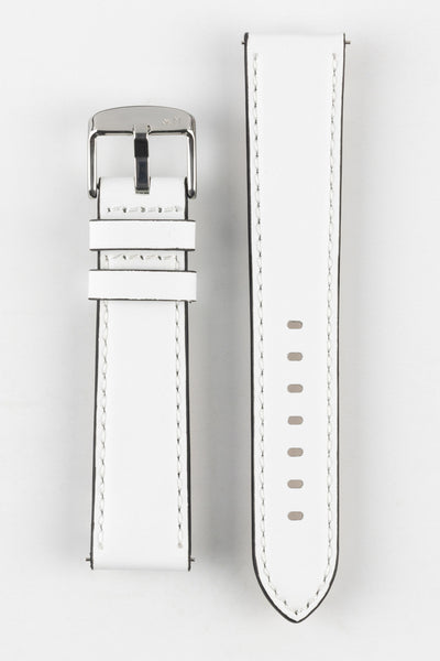 Morellato CROQUET Quick-Release Leather Watch Strap in WHITE