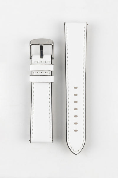 Morellato CROQUET Quick-Release Leather Watch Strap in WHITE