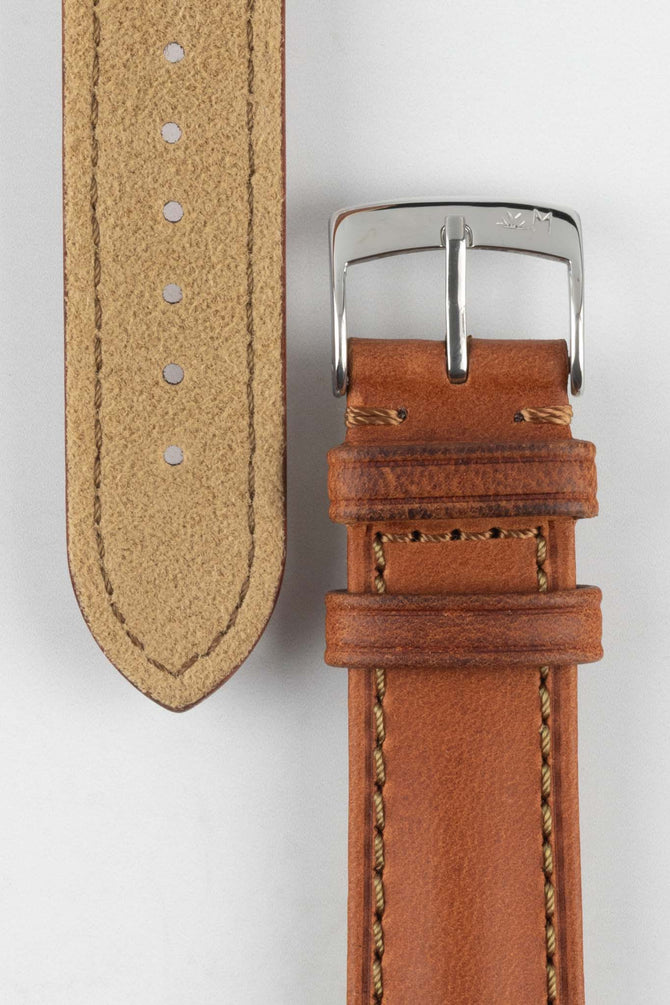 Morellato DERAIN Smooth Calfskin Leather Watch Strap in GOLD BROWN