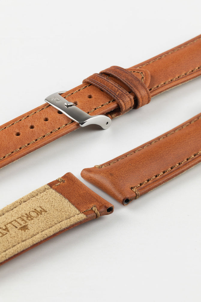 Morellato DERAIN Smooth Calfskin Leather Watch Strap in GOLD BROWN