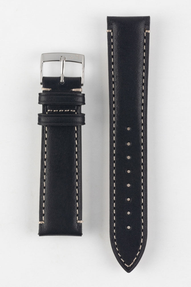 Morellato EL GRECO Calfskin Leather Watch Strap in BLACK