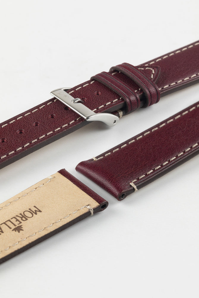 Morellato EL GRECO Calfskin Leather Watch Strap in BURGUNDY