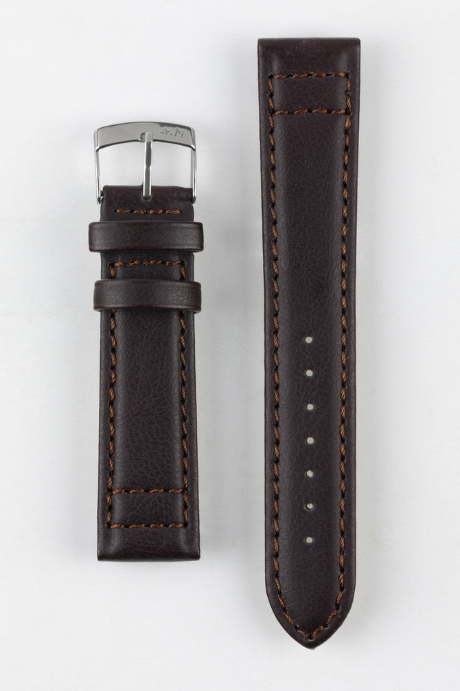 Morellato GINEPRO Buffalo-Grain Vegan Leather Watch Strap in BROWN