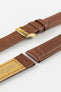 Morellato GINEPRO Buffalo-Grain Vegan Leather Watch Strap in GOLD BROWN