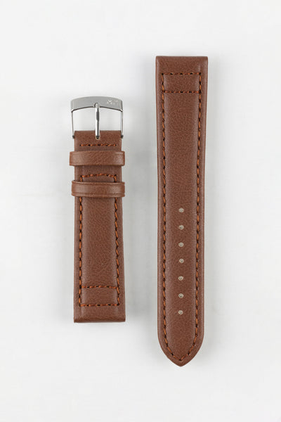 Morellato GINEPRO Buffalo-Grain Vegan Leather Watch Strap in GOLD BROWN