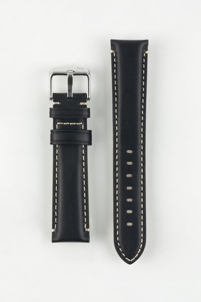 Morellato GIORGIONE Smooth Calfskin Leather Watch Strap in BLACK