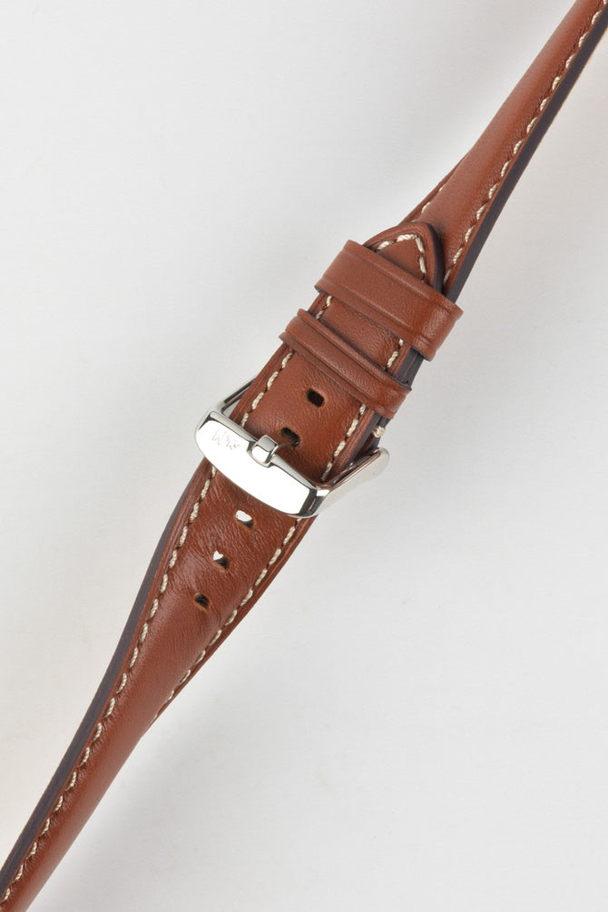 Morellato GIORGIONE Smooth Calfskin Leather Watch Strap in GOLD BROWN