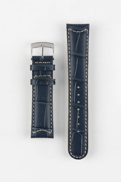 Morellato GUTTUSO Alligator-Embossed Leather Watch Strap in BLUE