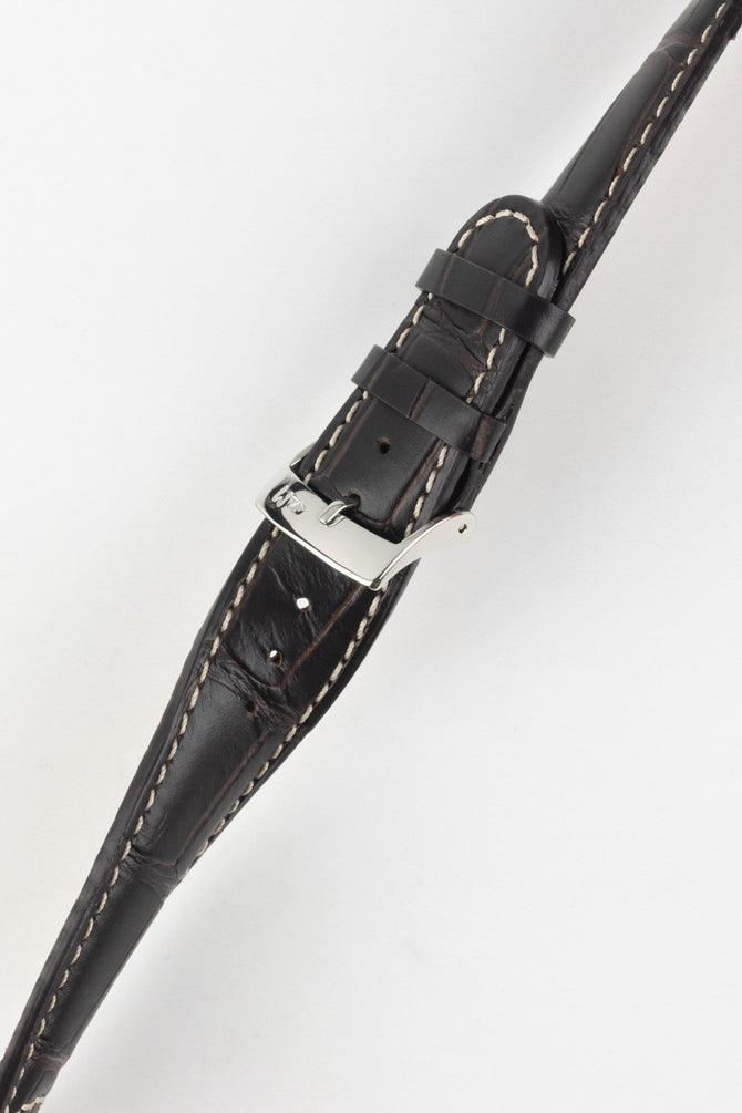 Morellato GUTTUSO Alligator-Embossed Leather Watch Strap in BROWN
