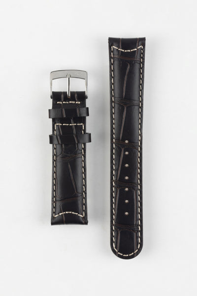 Morellato GUTTUSO Alligator-Embossed Leather Watch Strap in BROWN