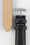 Morellato KUGA Padded Calfskin Leather Watch Strap in BLACK