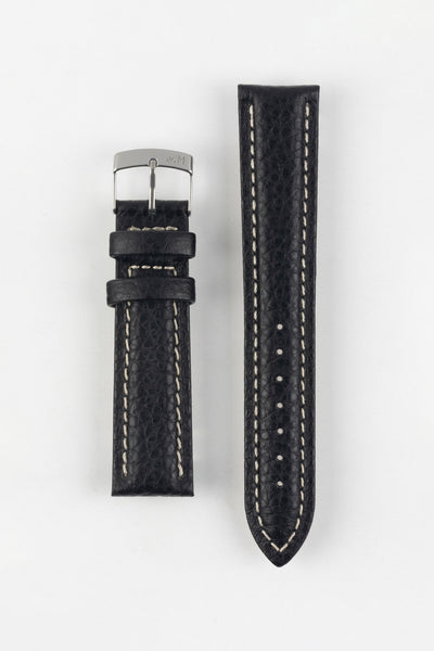 Morellato KUGA Padded Calfskin Leather Watch Strap in BLACK