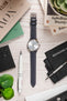Morellato KUGA Padded Calfskin Leather Watch Strap in BLUE