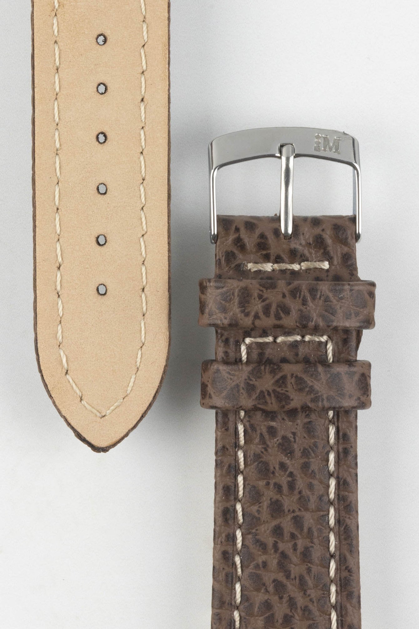 Morellato KUGA Padded Calfskin Leather Watch Strap in BROWN