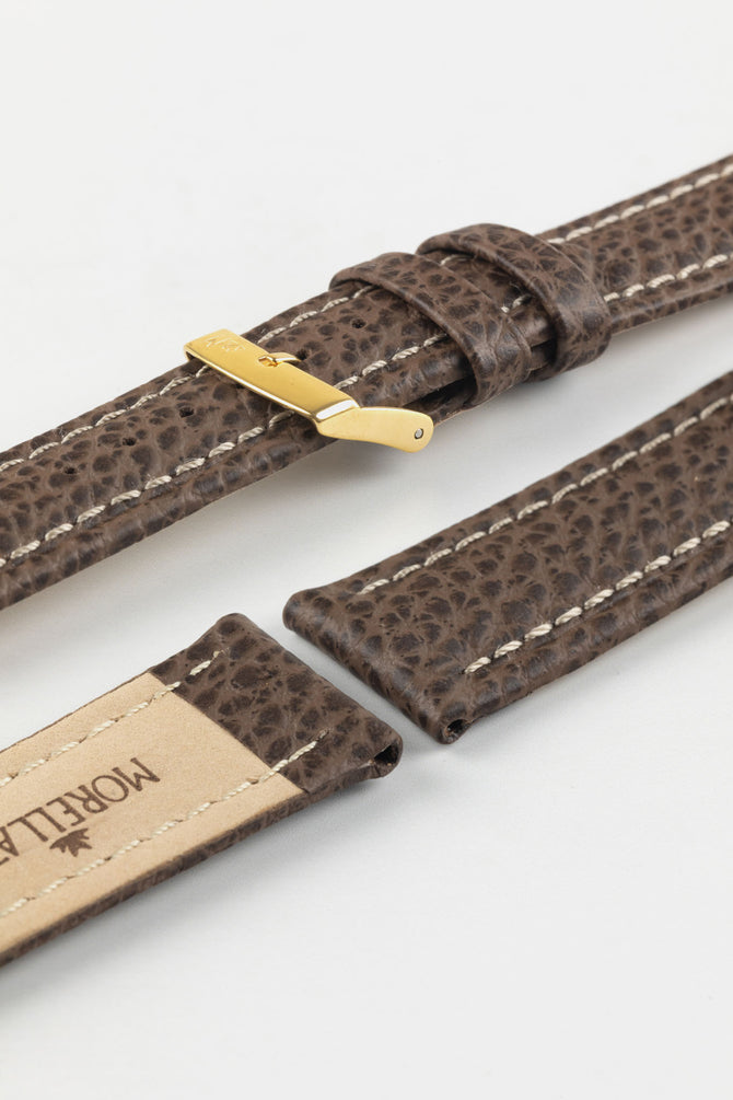 Morellato KUGA Padded Calfskin Leather Watch Strap in BROWN