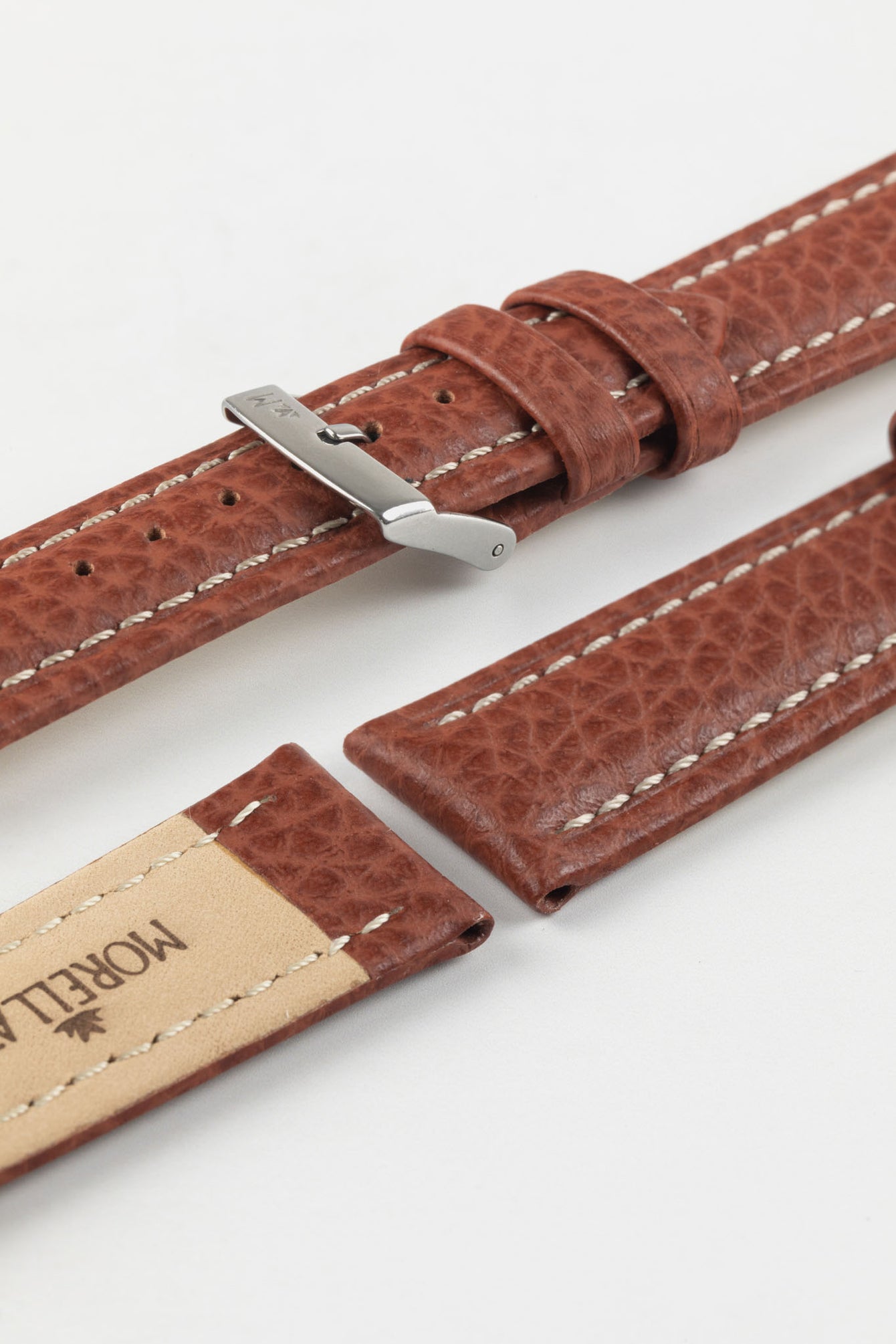 Morellato KUGA Padded Calfskin Leather Watch Strap in GOLD BROWN