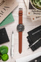 Morellato KUGA Padded Calfskin Leather Watch Strap in GOLD BROWN