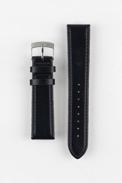 Morellato LAURO Goatskin-Grain Vegan Leather Watch Strap in BLACK