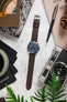 Morellato LAURO Goatskin-Grain Vegan Leather Watch Strap in BROWN