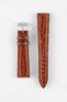 Morellato LIVERPOOL Crocodile-Embossed Calfskin Leather Performance Watch Strap in BROWN