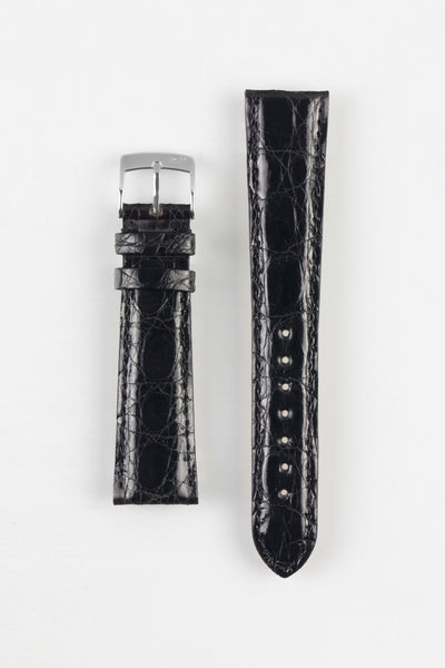 Morellato MOMBASA Genuine Crocodile Watch Strap in BLACK