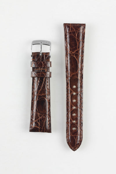 Morellato MOMBASA Genuine Crocodile Watch Strap in DARK BROWN